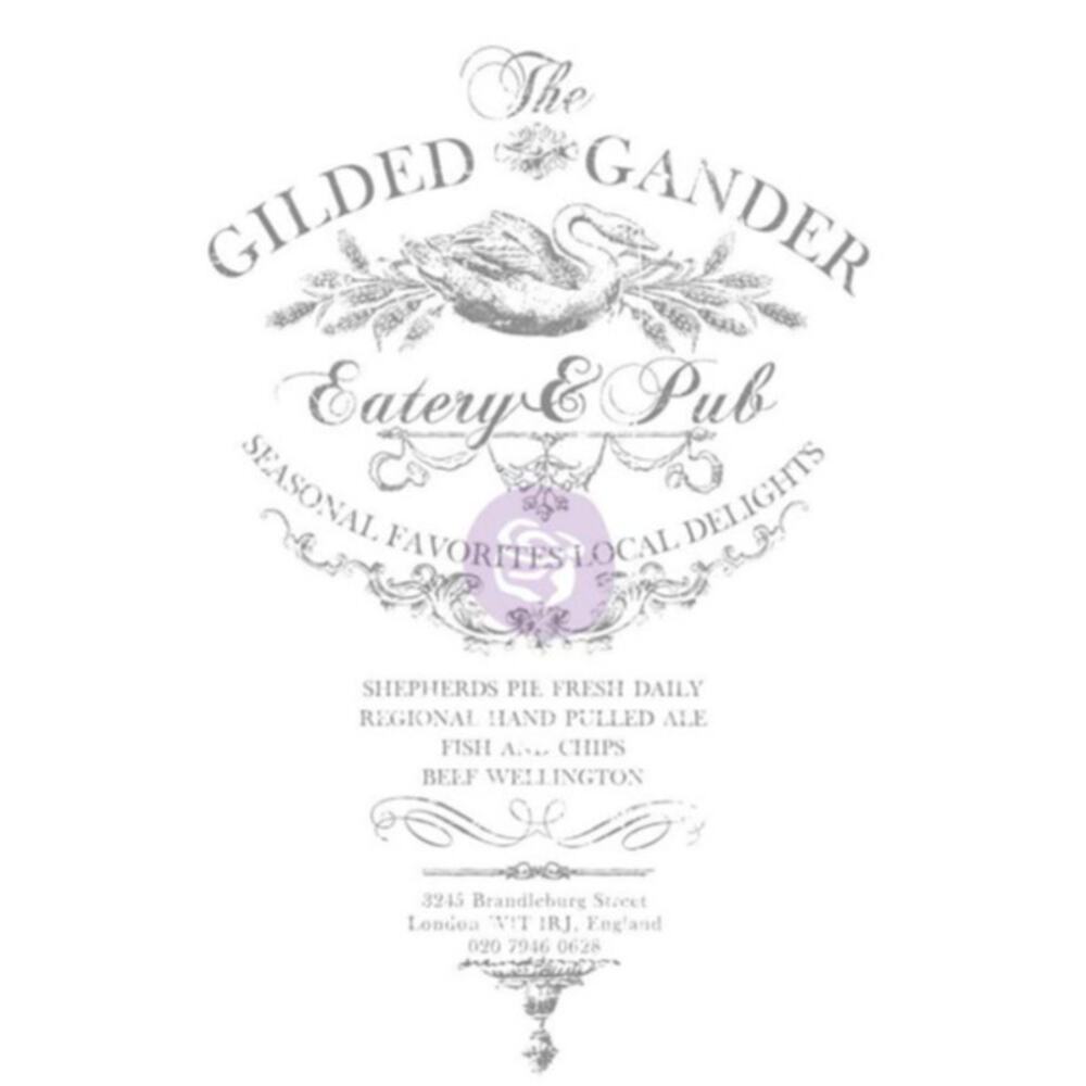 Redesign with Prima Gilded Gander 22.3 X 34.8 Charcoal Vintage Decor Transfer
